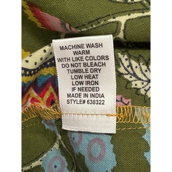 Ivy Jane Perfect Bliss Blouse Pearl Snap Top Women's Large Floral Green Western - Picture 14 of 14